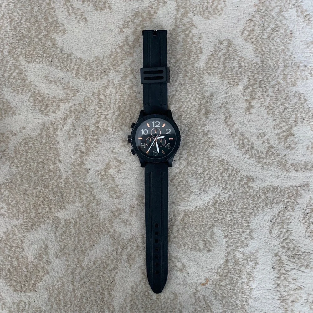 Forever 21 watch analog black rubber band Stainless Steel copper men’s unisex